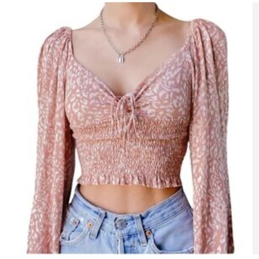 Urban Outfitters Old Soul Cropped Milkmaid Top Women's Size S Cottagecore - Picture 7 of 7